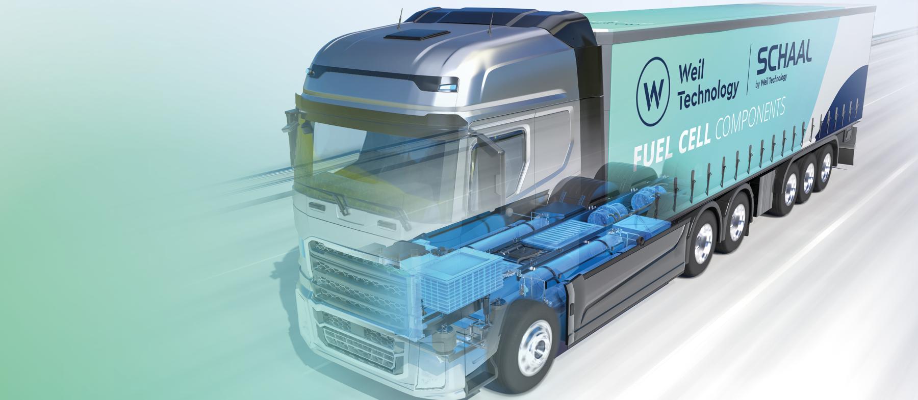 Truck with a visible interior