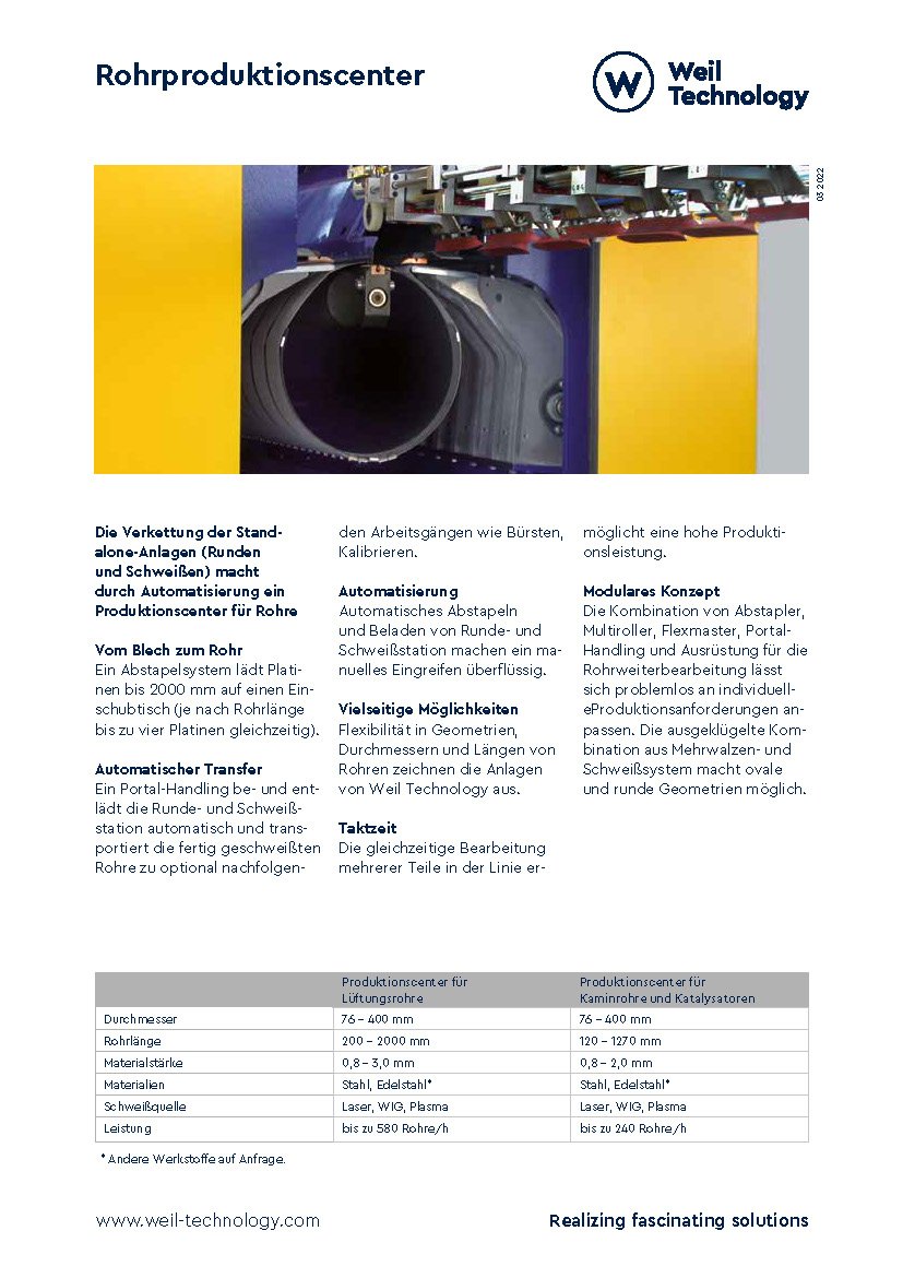 Onepager Rohrproduktionscenter deutsch
