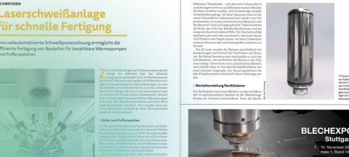Laserschwei&szlig;anlage f&uuml;r schnelle Fertigung