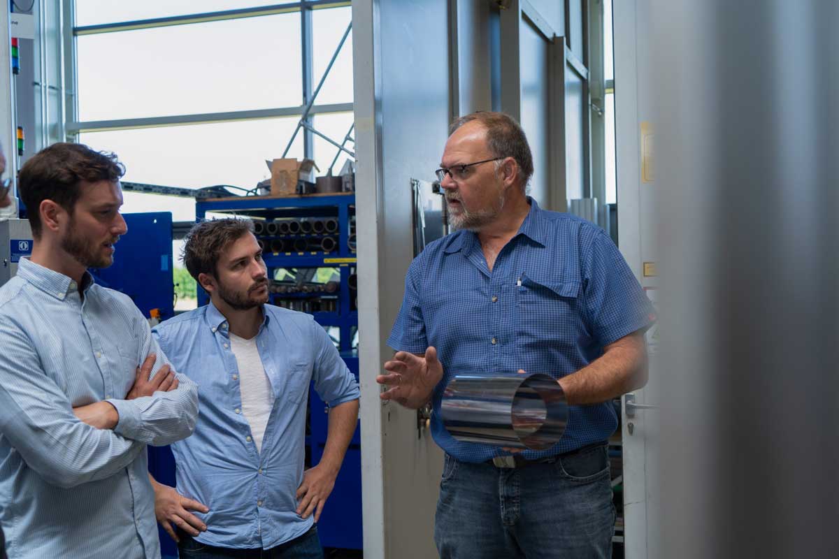 Die Semina Gr&uuml;nder bei einer Besprechung mit Andreas Graf im Tech Center